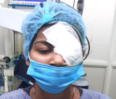 A patient treated under Mission Gift of Sight