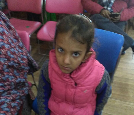 A patient treated under Mission Gift of Sight